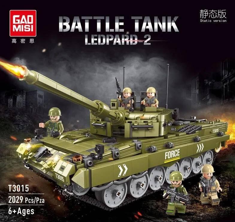 GaoMiSi T3015 Cool Battle Tank Leopard 2 Building Blcoks  Model Set 2029pcs Bricks Toys  From China.