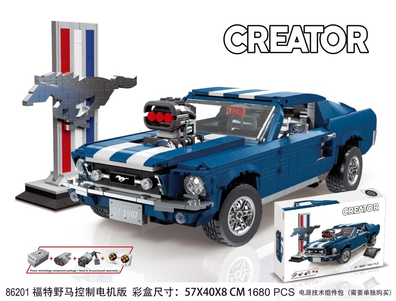 No Brand 86201 Ford Mustang Building Blocks 1680pcs Bricks Toy Gift Set Ship From China