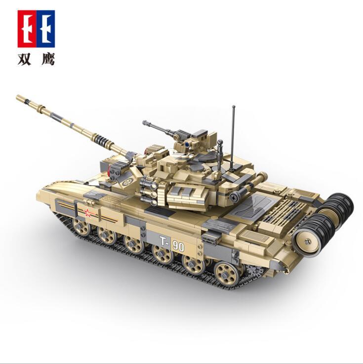 DoubleE C61003W  T90 Military tank building blocks 1727pcs toys gift from China.
