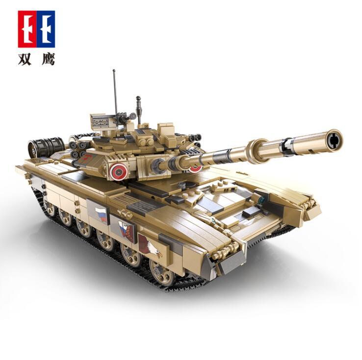 DoubleE C61003W  T90 Military tank building blocks 1727pcs toys gift from China.