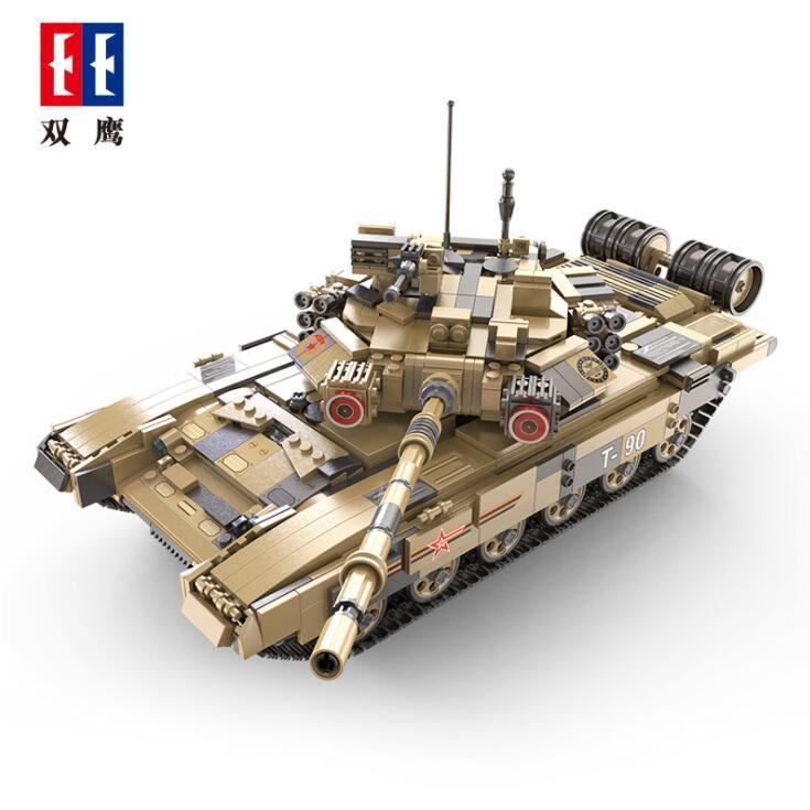 DoubleE C61003W  T90 Military tank building blocks 1727pcs toys gift from China.