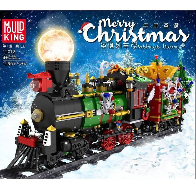 Mould King 12012 Christmas Hot Style Christmas Train With Lights Electric Building Block Toy Ship From Europe 3-7 Days Delivery