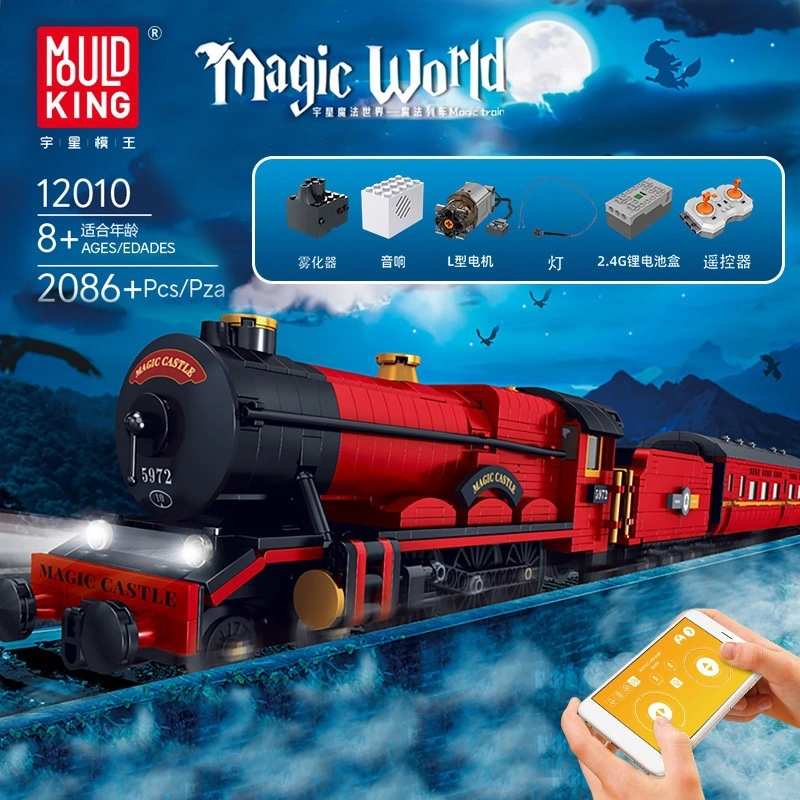 Mould King 12010 Movie & Game Series Magic World Magic Train Building Blocks 2086pcs with motor Ship From Europe 3-7 Days Delivery