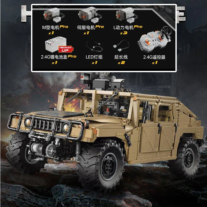 CaDa C61036 High-Tech Series HUMVEE Building Blocks 3935pcs Bricks Toys Model With Motor Ship From China