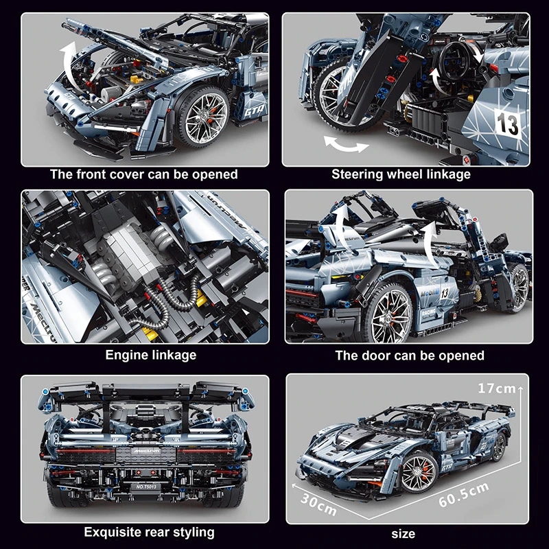 TGL T5013A 3780PCS High-Tech Famous Sports Car McLaren Senna Building Blocks Bricks Educational Toys without Motor from China.