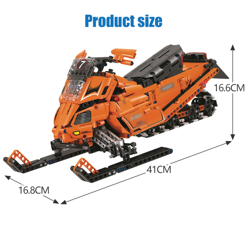 7068 961pcs Electric Turbo Snowmobile Moto Snow Motorcycle Motorbike Building Blocks Educational DIY Bricks Toys ship from China.