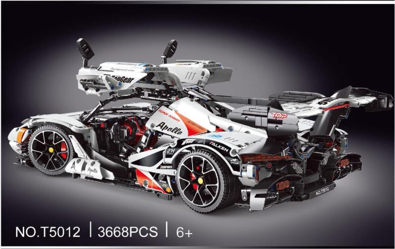 T5012A Electroplating White Technic sports car Model building blocks 3668pcs bricks set toys ship from China.