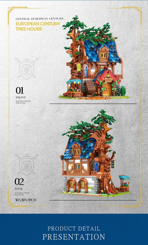 Reobrix 66008 City Street View Tree House Set Model Bricks Medieval Architecture Series 2566pcs Building Blocks  from China.