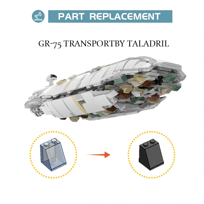 BuildMoc Boy Adult Gift Star Wars GR-75 Transport Ship From China（PDF manual）