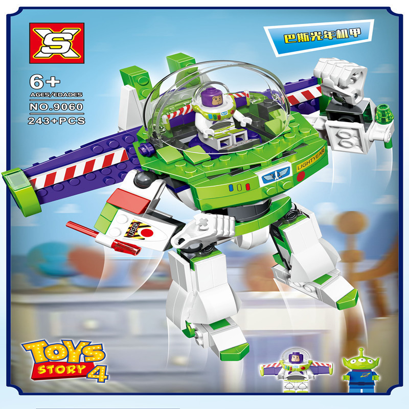 SX9060 243pcs bricks Buzz Lightyear Mecha Story Minifigures Octopus Jet Ship Assembled Small Particle Building Block Toys ship from China.