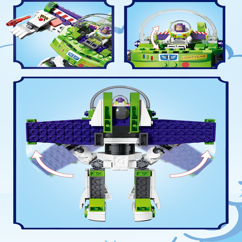 SX9060 243pcs bricks Buzz Lightyear Mecha Story Minifigures Octopus Jet Ship Assembled Small Particle Building Block Toys ship from China.