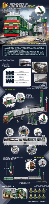 Panlos 628006 MISSILE TRAIN Technic Model Building Blocks 4405pcs Bricks Toys Ship From China.