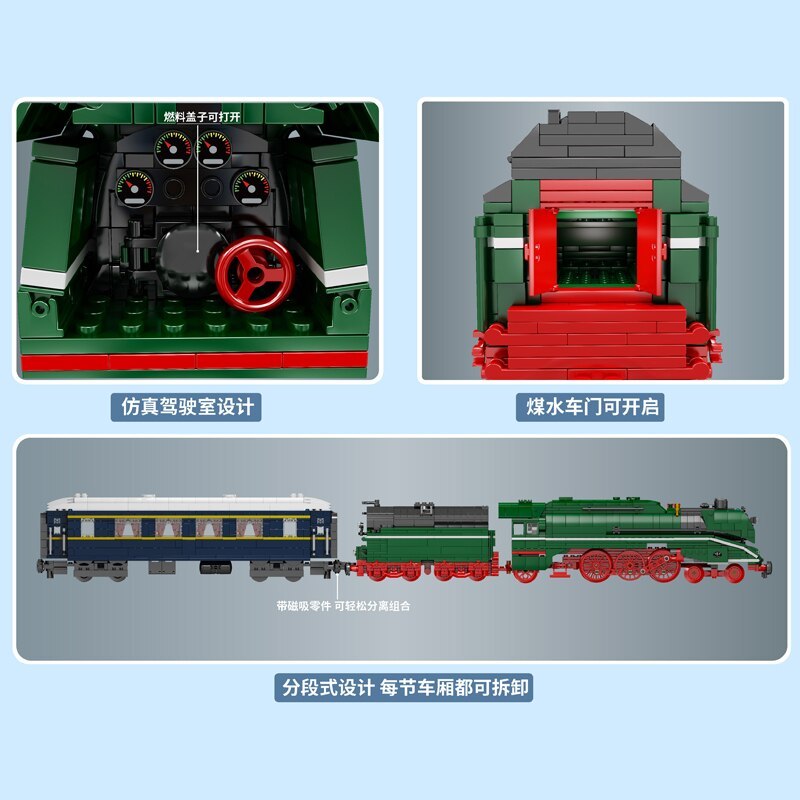 MOULD KING 12007 Technic Motorized BR18 201 German Express Train Model Building Blocks 2348pcs Bricks ship from China.