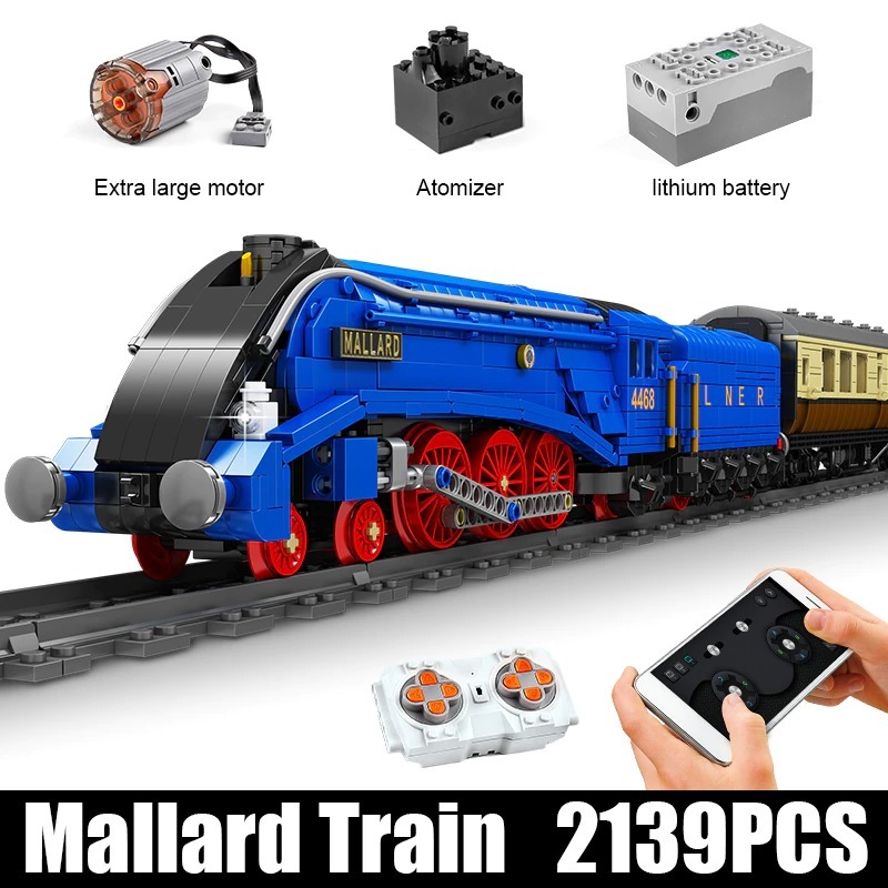 MOULD KING 12006 RC Class A4 Pacifics Mallard Railways Railroad MOC Building Blocks Model 2139PCS Bricks ship from China.