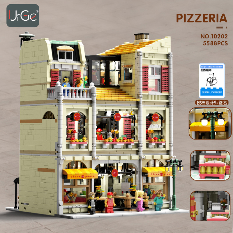 UrGe 10202 Creator Expert Modular Buildings Pizzeria Shop Building Blocks 5588pcs Bricks Toys From China.