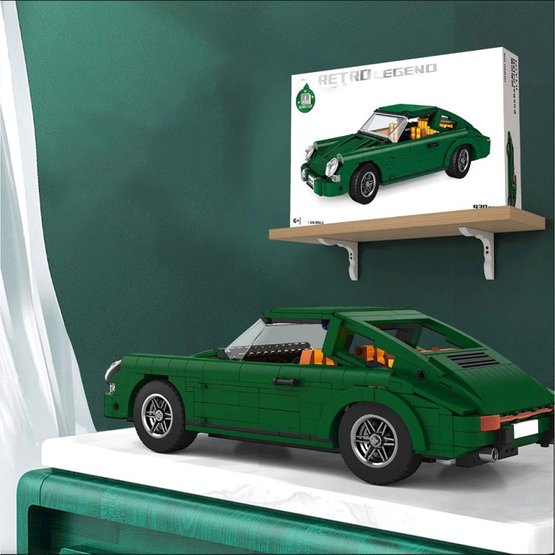 KIYUI 10001 Technic 911 car building blocks model Green Retro Sports Car 900pcs Bricks from China.