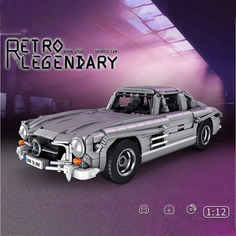 KIYU 10002 Mercedes-Benz 300SL "Gullwing" Coupé (1955) Model Car Technic building blocks 1452pcs bricks from China.