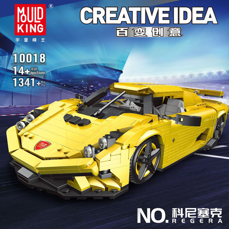 Mould King 10018 MOC Technic Konisek sports Car model building blocks 1341pcs bricks toys ship from China.