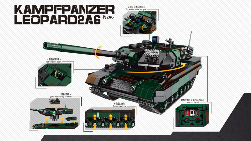 XINGBAO 06040 Military Series Kampfpanzer Leopard 2A6 Building Blocks 1346pcs Bricks Toys Model From China