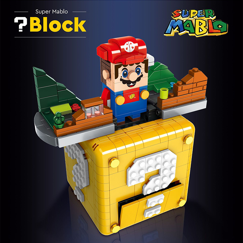 MOC-93671 Idea Super Mario 8887 Mini Mario question block building bricks 788pcs kids toy ship from China.