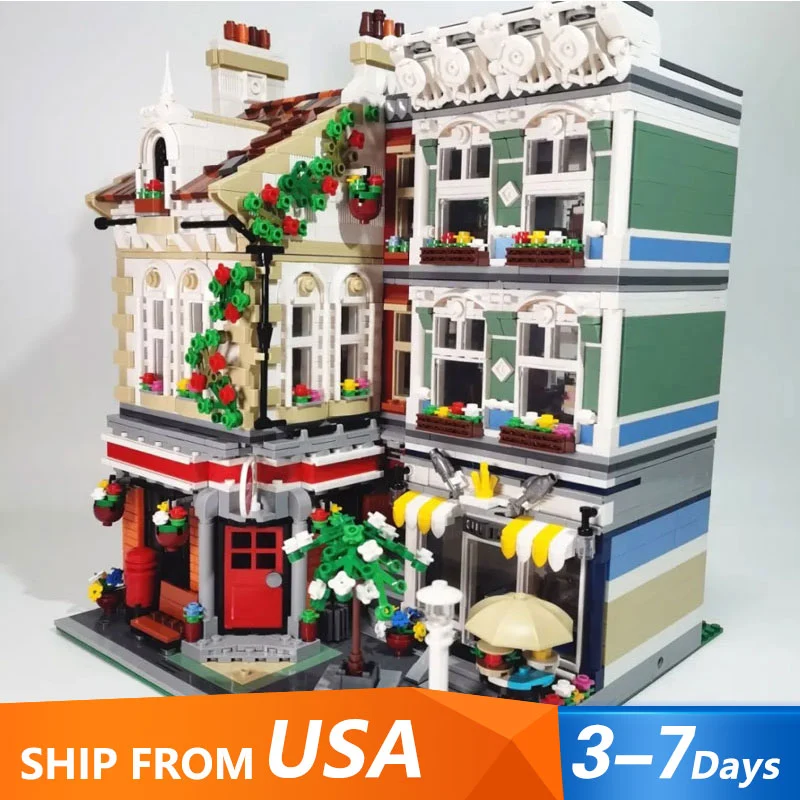 Architecture Toys For Adults PuzlGemytria Architecture Tower Street Landmark Buildings, 1:800 Modular House Building Set, 5673 Pieces Street View Bricks Toys For Modular Houses