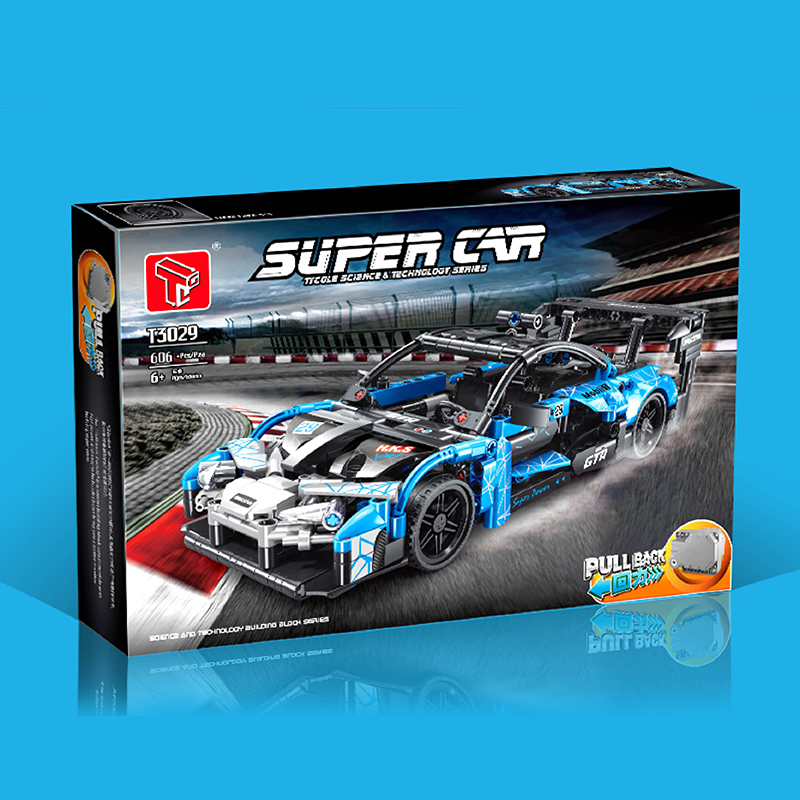 New stock for T3029 Technic Blue Super Car Model building blocks 606pcs ...