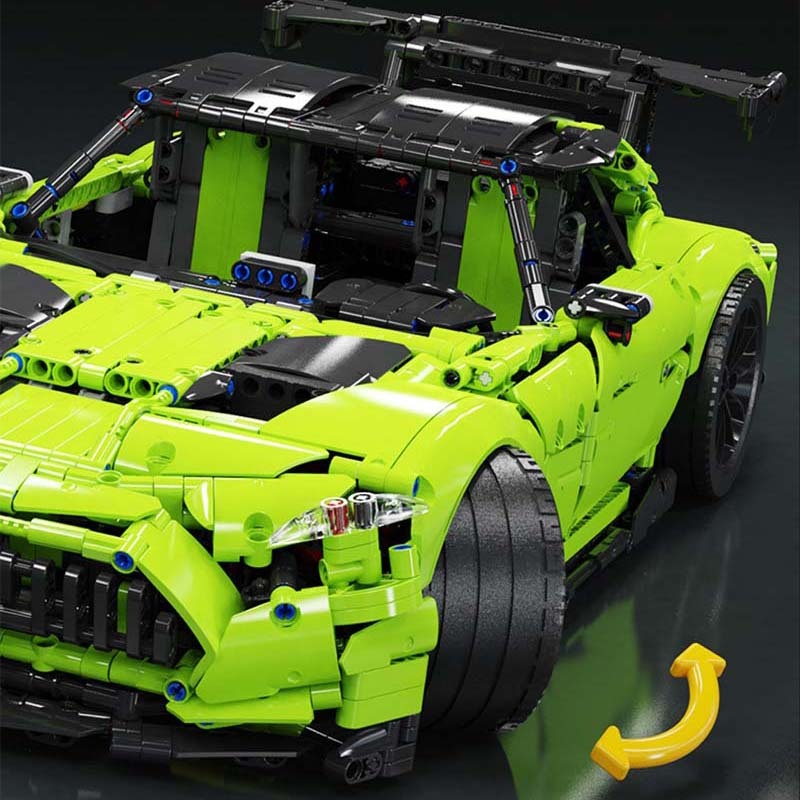 KIYUI 10089 1:8 Retro sports car Super Racing Building Blocks Green AMG GT -R 1 technic Model 2541pcs Bricks Children Toys MOC-73939 from China