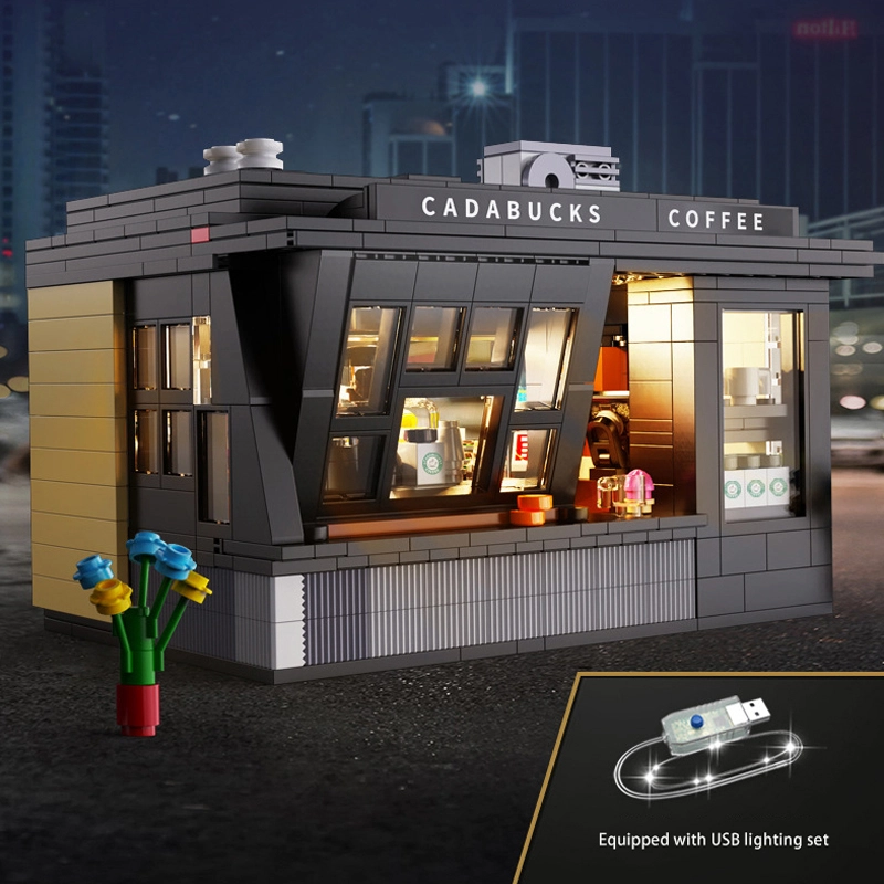 Cada C66005 Coffee Shop 768PCS Building Blocks Cafe DIY Bricks Toys USB Lights Included  from China Delivery.