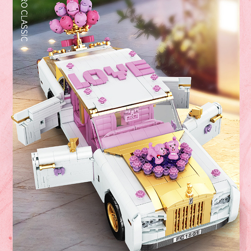 FORANGE FC1801 Technic Romantic Wedding Car  Model Series Children's Assembled 1590pcs Building Blocks from China(without Motor).
