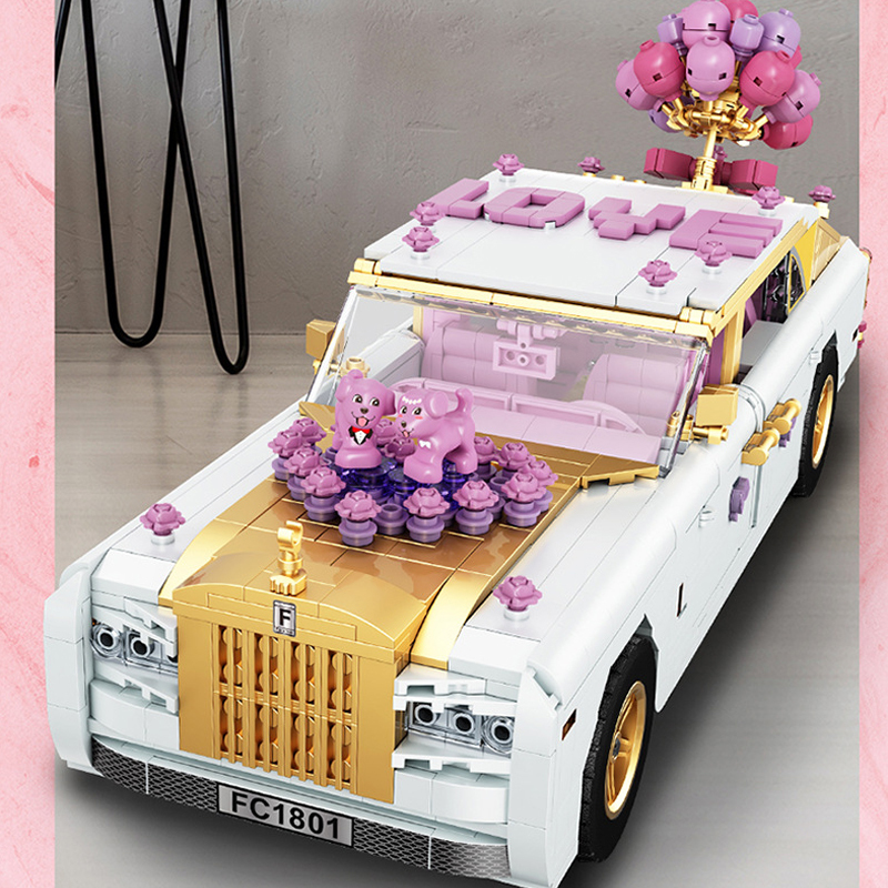 FORANGE FC1801 Technic Romantic Wedding Car  Model Series Children's Assembled 1590pcs Building Blocks from China(without Motor).