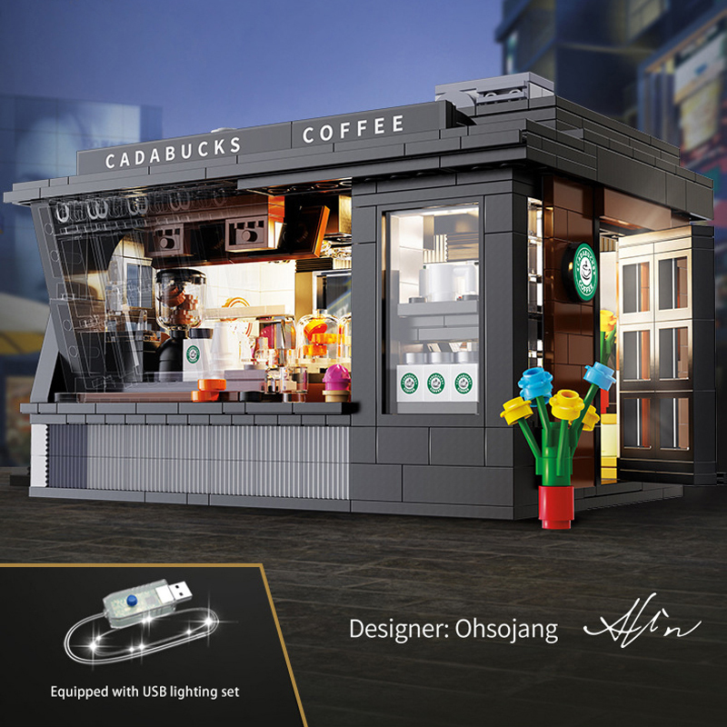 Cada C66005 Coffee Shop 768PCS Building Blocks Cafe DIY Bricks Toys USB Lights Included  from China Delivery.