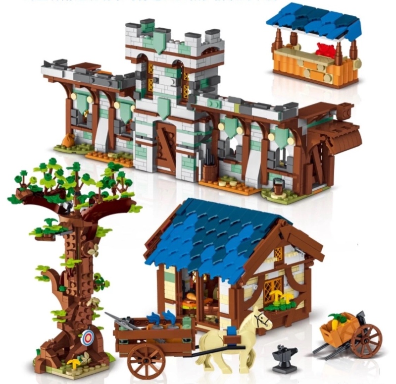 UrGe 50105 MOC building blocks Medieval Town Stable 2645pcs/pzs bricks toys ship from China.