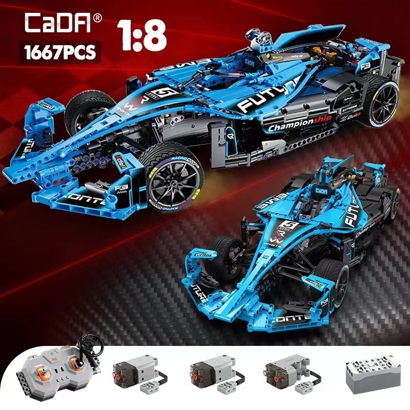 Cada C64004 1667PCS 1:8 City Drift Racing Car Model Building Blocks Technical Super Sports Remote Control Vehicle Bricks Toys ship from China.