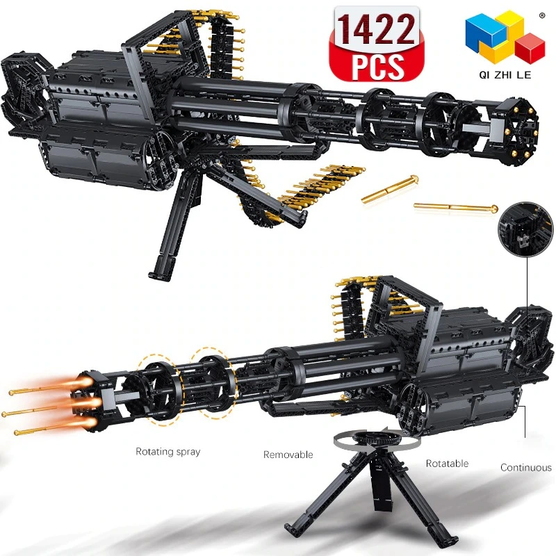 QZL 86001 MOC Idea Military Gating Gun building blocks 1422pcs bricks toys from China.