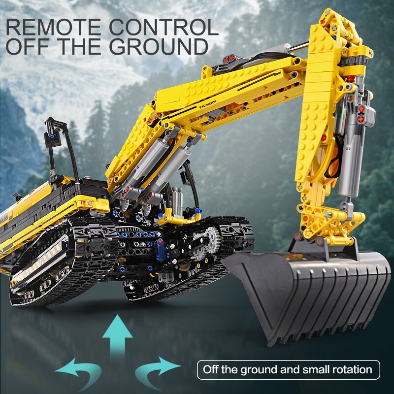 Mould King 13112 MOC Technical excavator Model Building blocks Link Belt 250 X 3 1830pcs bricks with Motor ship from China.