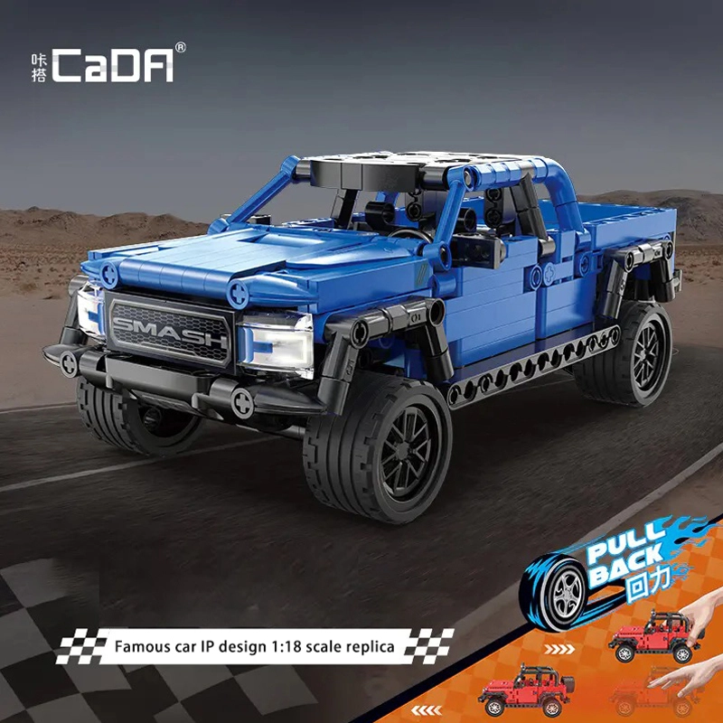 CaDa C52029 MOC Technical Car Model 1:18 Buiding Blocks 390pcs Smash Off-Roader without Motor toys ship from China.