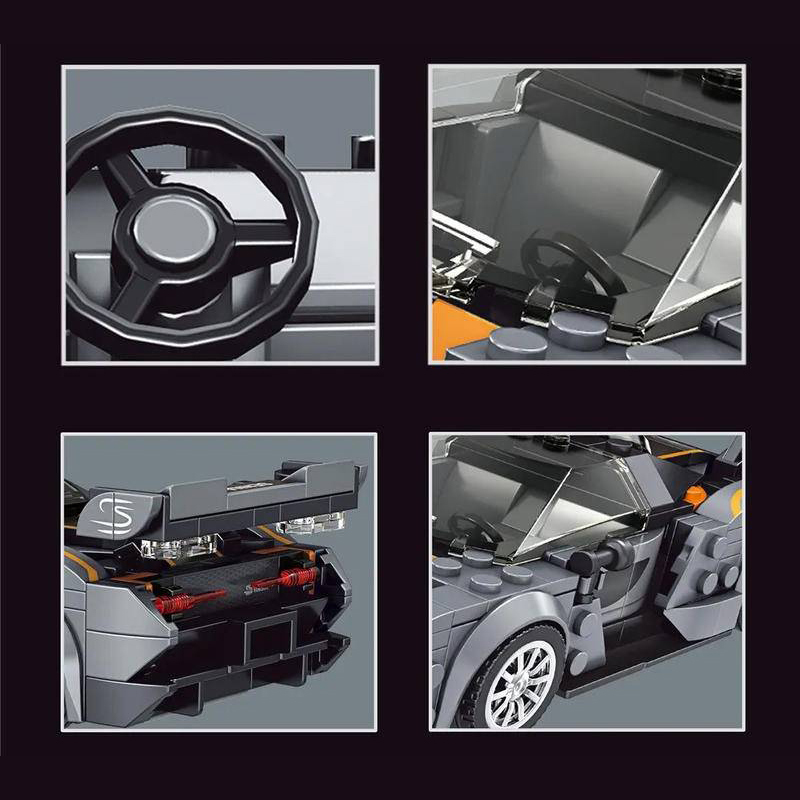Mould King 27008 McLaren Senna Racers Speed Mini MOC Super Car Grey Building Block Brick 352pcs Ship from China