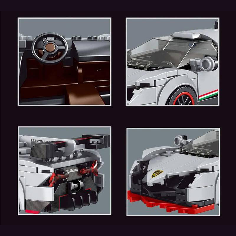 Mould King 27007 Lamborghin i Veneno Racers Speed Mini MOC Super Car 398pcs Ship from China