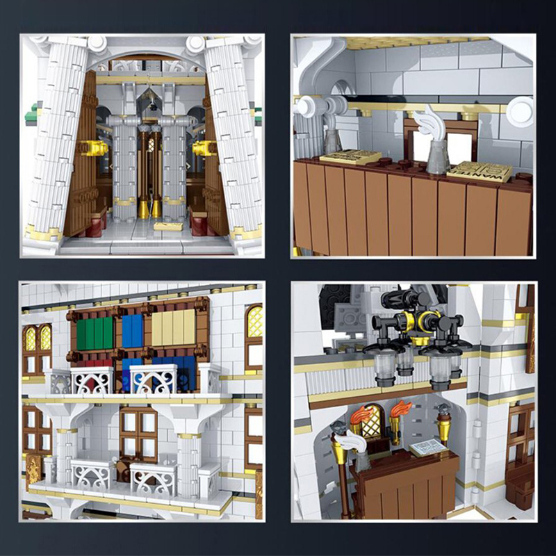 In stock MORK 032101 Moc Movie & Game Gringotts Bank & Ukranian Ironbelly Dragon - Diagon Alley 4185pcs building blocks ship fr