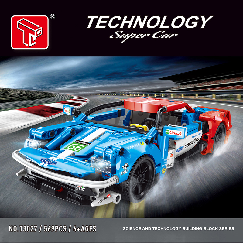 TaiGaoLe T3027 Moc Technical Building Blocks Super Racers Car Model 569pcs bricks toys without Motor ship from China.