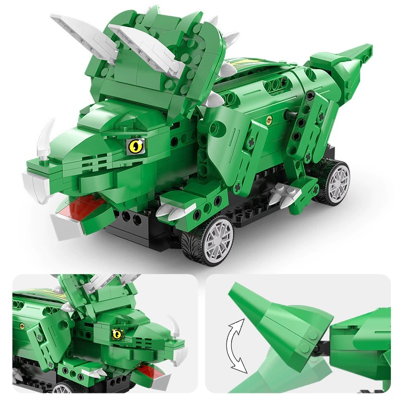 CaDa C59002 MOC Technical Remote Control Dinosaur World Triceratops Model Building Blocks 317pcs with Motor ship from China.