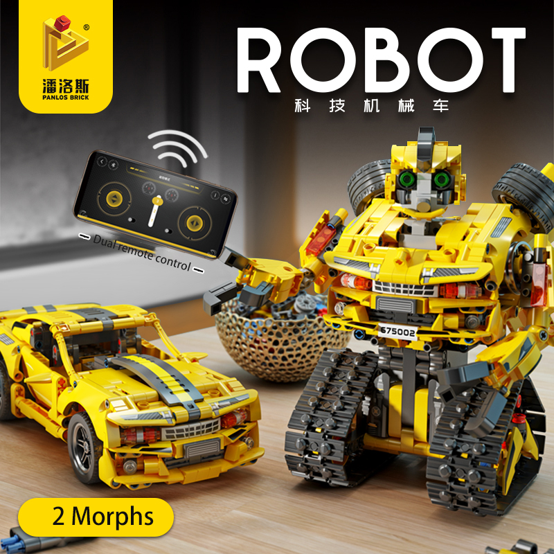 Panlos 675002 Moc Technical Remote Control DIY programming robot with Motor 901pcs bricks ship from China.