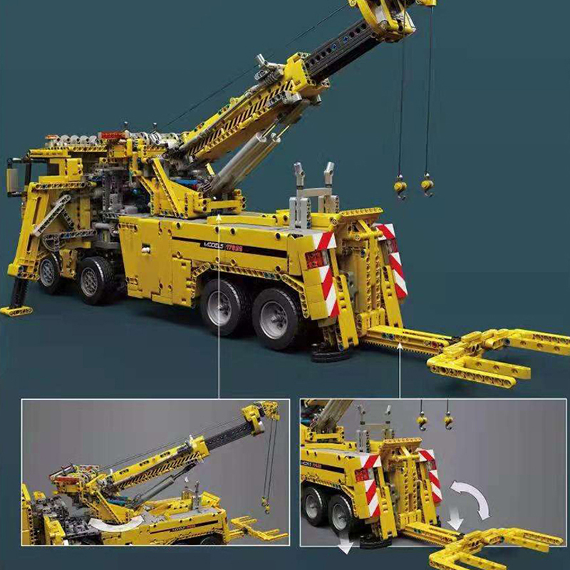 Mould King 17028 Fire Rescue Vehicle Yellow Truck Technical 4883pcs Building Block Brick Ship from China