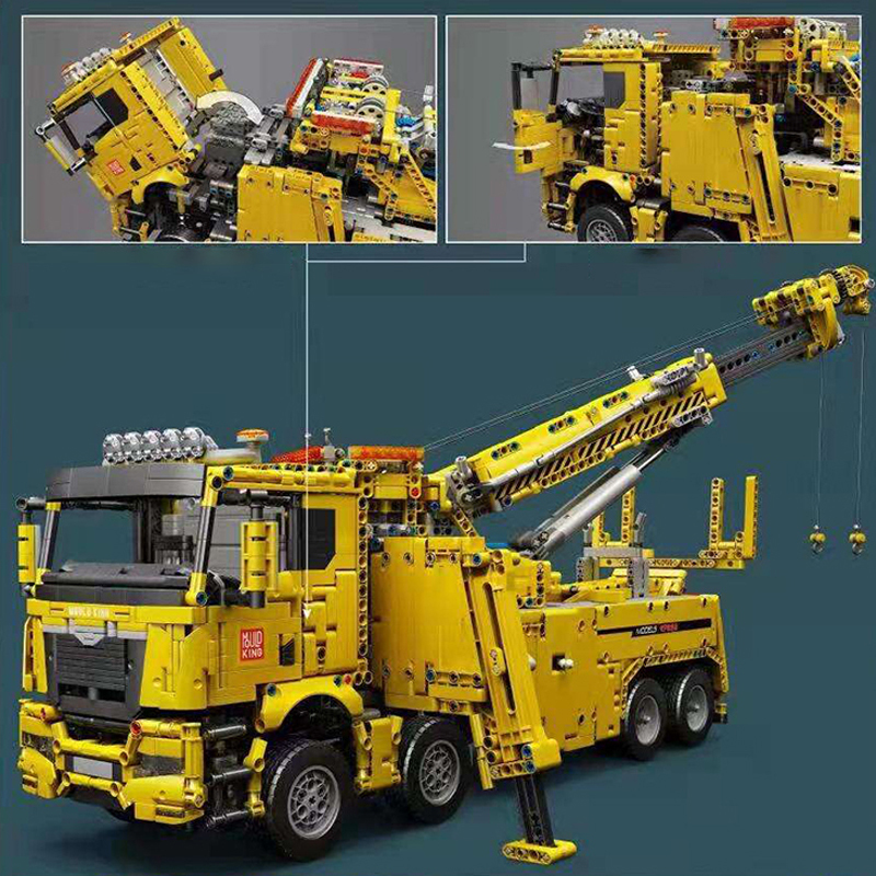 Mould King 17028 Fire Rescue Vehicle Yellow Truck Technical 4883pcs Building Block Brick Ship from China