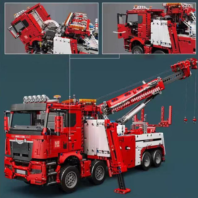 Mould King 17027 Fire Rescue Vehicle Red Truck Technical 4883pcs Building Block Brick Ship from China