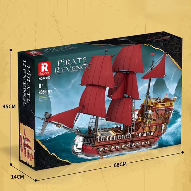 Roebrix 66010 MOC Expert Ideas Pirate Revenge-Model Ship Building Blocks 3066pcs Bricks Model Movie Toys from China.