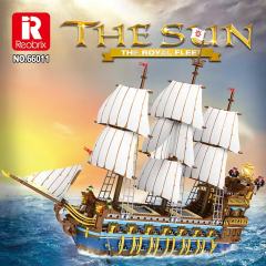 Reobrix 66011 Moc Movie Pirates The Royal Fleet The Sun ship Building Blocks 3162pcs bricks toys from China