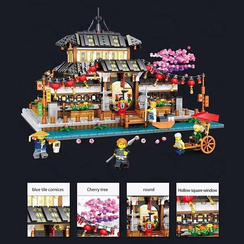 JUHANG 86015 MOC City Street Modular Buildings budokan Building blocks 2288pcs bricks toys no box package from China.