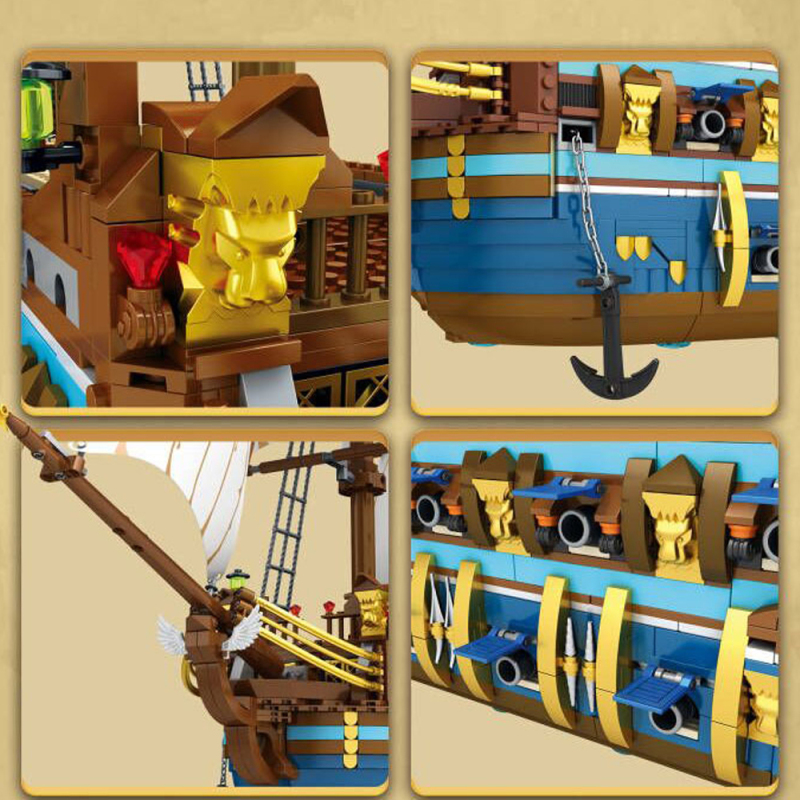 Reobrix 66011 Moc Movie Pirates The Royal Fleet The Sun ship Building Blocks 3162pcs bricks toys from China