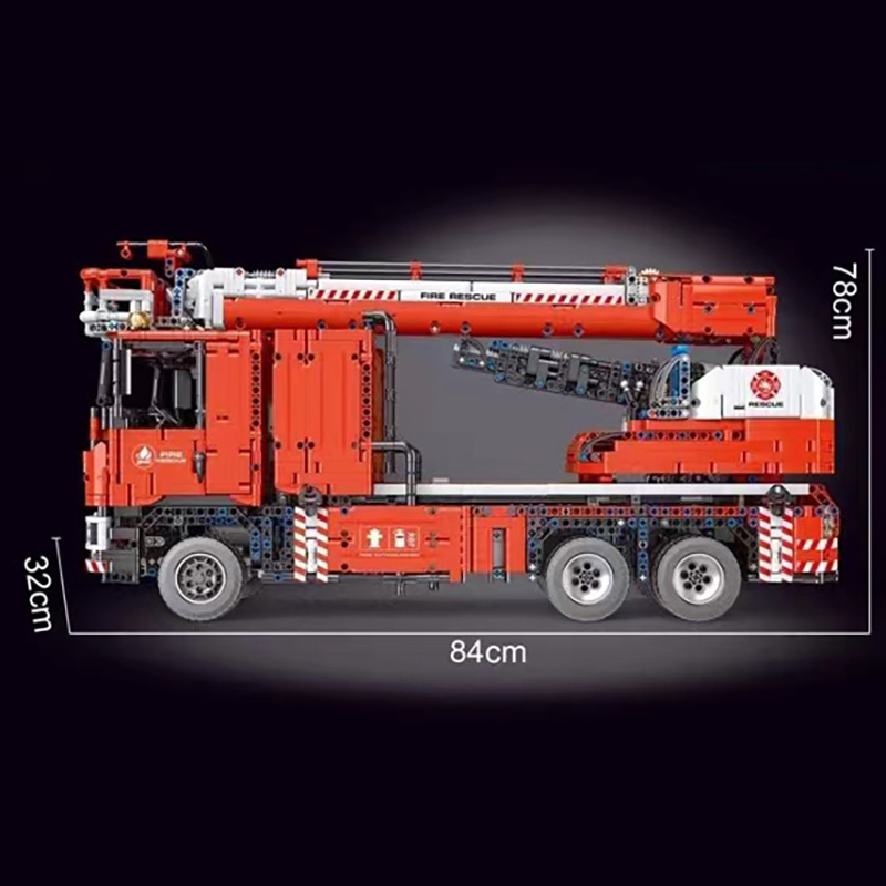 TaiGaoLe T4008 Moc High-Tech 8x8 Dynamic version Fire Engineering Truck Crane Electric Remote Control Assembly 4629PCS Bricks Building Blocks ship fro